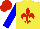 Silk - Yellow, red fleur de lys, blue sleeves, red cap