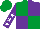 Silk - Emerald green and purple (quartered), purple sleeves, white stars