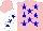 Silk - Pink, blue stars, blue stars on white sleeves, pink cap