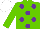 Silk - Light green, purple spots, light green sleeves, white cap