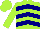 Silk - Lime green, navy blue chevrons