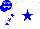 Silk - White body, blue star, white arms, blue stars, blue cap, white stars