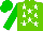 Silk - light green, white stars, green arms, green cap