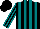 Silk - Black, teal stripes, teal stripes on black sleeves