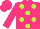 Silk - Hot pink, lime green spots