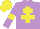 Silk - Mauve body, yellow cross of lorraine, mauve arms, yellow armlets, yellow cap
