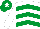 Silk - White & emerald green chevrons, emerald green cap, white star