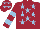 Silk - Maroon, light blue stars, hooped sleeves and stars on cap