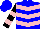 Silk - Blue, pink inverted chevrons, pink bars on black sleeves