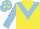 Silk - Yellow, light blue chevron, light blue sleeves, light blue cap, yellow stars