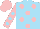 Silk - Sky blue, light pink spots, light pink sleeves, sky blue spots, light pink cap, sky blue s