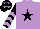 Silk - Mauve, black star, black sleeves, mauve chevrons, black cap, mauve stars