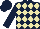 Silk - Dark blue and beige diamonds, dark blue sleeves