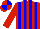 Silk - Red body, big-blue striped, red arms, red cap, big-blue quartered