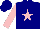 Silk - Navy, pink star and sleeves, navy cap