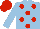 Silk - light blue, red spots, red cap