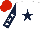 Silk - White, dark blue star, dark blue sleeves, white stars, red cap