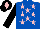 Silk - Royal Blue with Pink Stars and Black Sleeves, Black Cap with Pink Diamond