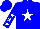 Silk - Blue,  white star, white stars on blue sleeves, blue cap