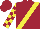 Silk - Maroon, yellow sash, yellow  blocks on sleeves