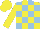 Silk - Yellow and light blue checks, yellow sleeves