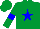 Silk - emerald green, blue star, blue armbands