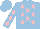 Silk - Light blue, pink stars, diamonds on sleeves