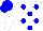 Silk - White, blue spots, white sleeves, blue cap