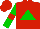 Silk - Red,  green triangle, red hoop on green sleeves