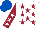 Silk - WHITE, MAROON stars, MAROON sleeves, WHITE stars, ROYAL BLUE cap