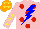 Silk - Pink, red spots, blue lightning bolt, yellow stars on sleeves, orange cap with yellow stars