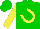 Silk - Green, yellow horseshoe, yellow sleeves