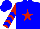 Silk - Blue, red star, blue chevrons on red sleeves
