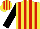 Silk - Yellow and red stripes, black sleeves, yellow and red stripes on cap