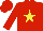 Silk - Red, yellow star, yellow star on red cap