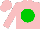 Silk - pink, green ball, pink sleeves, pink cap