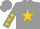 Silk - Grey, gold star, gold stars on sleeves