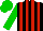 Silk - Black, red stripes, green sleeves, green cap