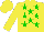 Silk - Yellow, green stars, yellow sleeves, yellow cap