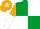 Silk - Emerald Green and White (quartered), Orange and White halved sleeves, Orange cap, White star