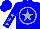 Silk - Blue, silver circle, silver star, silver stars on sleeves