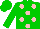 Silk - Green, pink dots, green sleeves