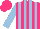 Silk - Hot pink, light blue stripes, sleeves hot pink,