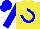 Silk - yellow, blue horseshoe, blue sleeves and cap