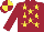 Silk - Maroon, yellow stars, quartered cap