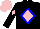 Silk - Black ,pink diamond,blue diamond frame,black sleeves,pink diamond,cap