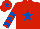 Silk - Red, royal blue star, chevrons on sleeves, red cap, royal blue star