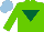 Silk - Light green, dark green inverted triangle, light blue cap