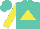 Silk - Turquoise, yellow triangle, yellow triangle, sleeves turquoise, cap yellow, turquoise button