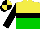 Silk - yellow, green halved horizontally, black hoop, black sleeves, black and yellow quartered cap